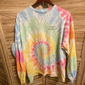 Simply Southern multi tie dye long sleeve tee
